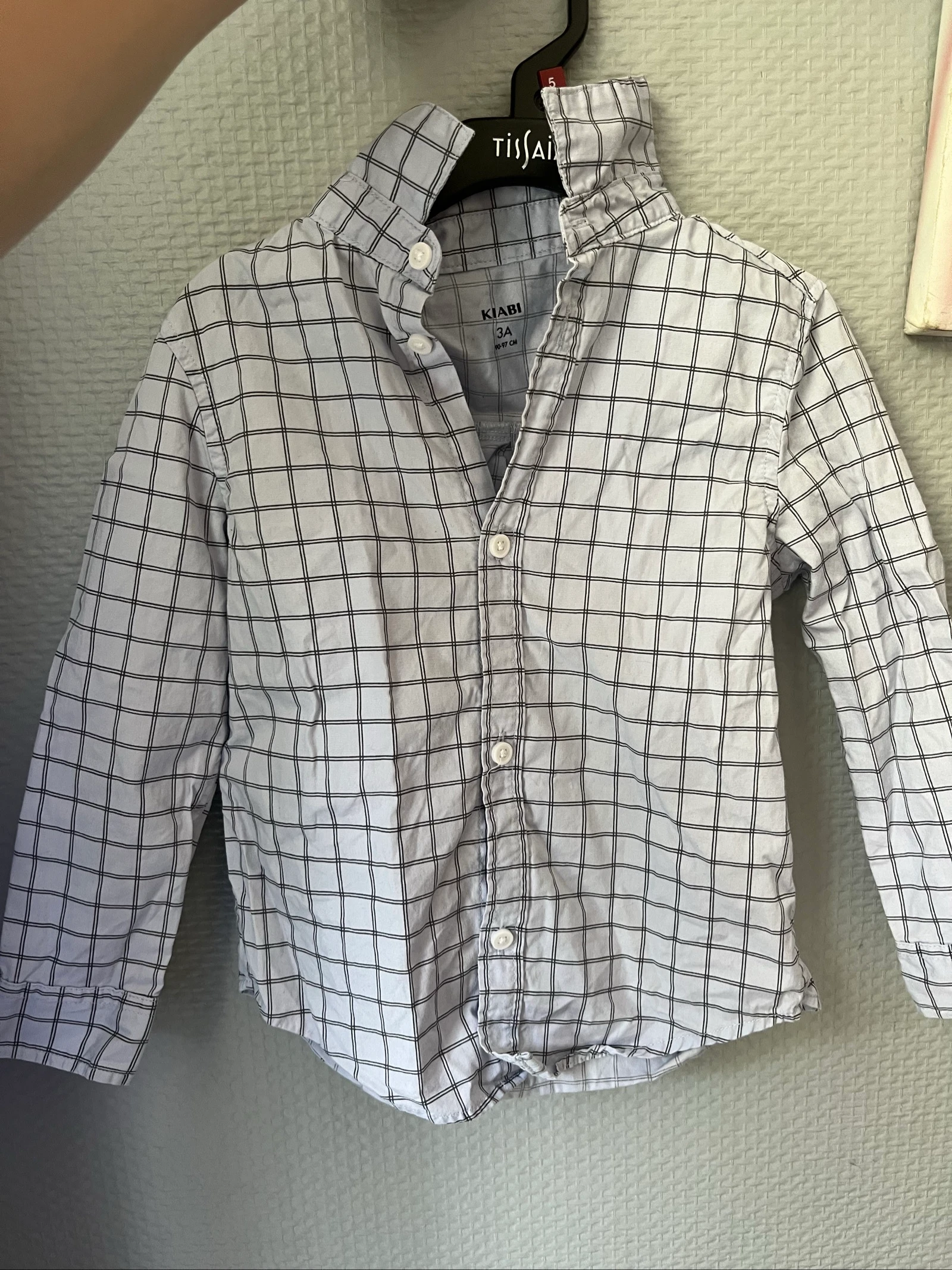 Chemise manches longues à carreaux Kiabi 3 ans (93cm) - 100% coton 